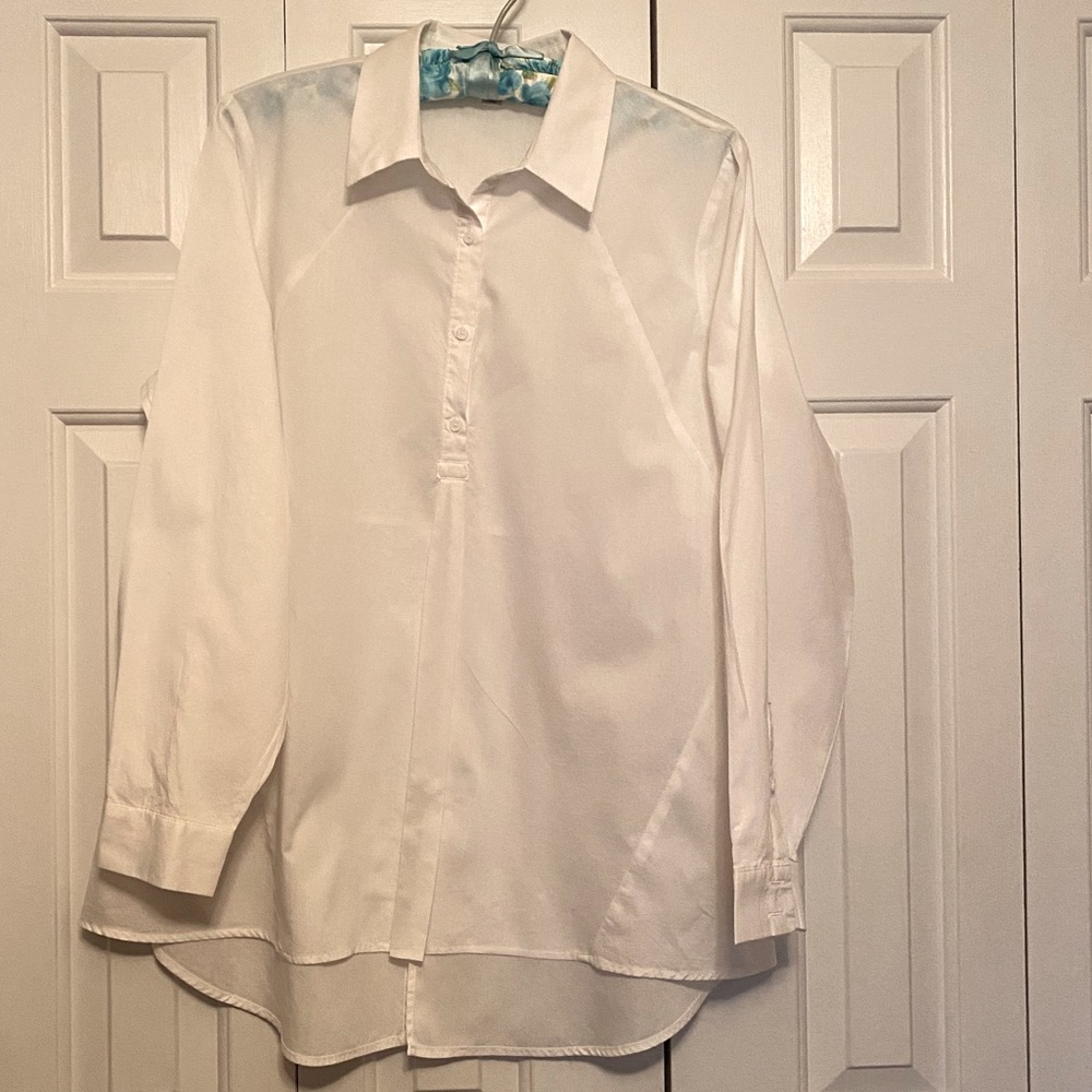 CATO Est 1946 women’s white pullover white cotton blouse.